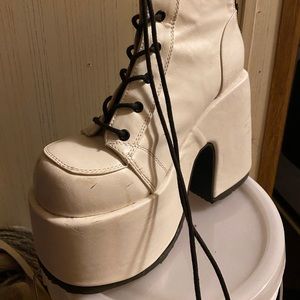 Dolls kill white platform boots